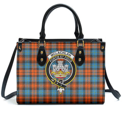 McLachlan Ancient Tartan Crest Leather Handbag