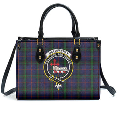 McLafferty Tartan Crest Leather Handbag