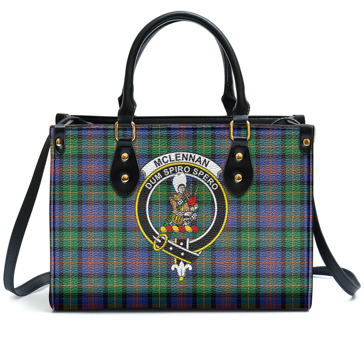 McLennan Ancient Tartan Crest Leather Handbag