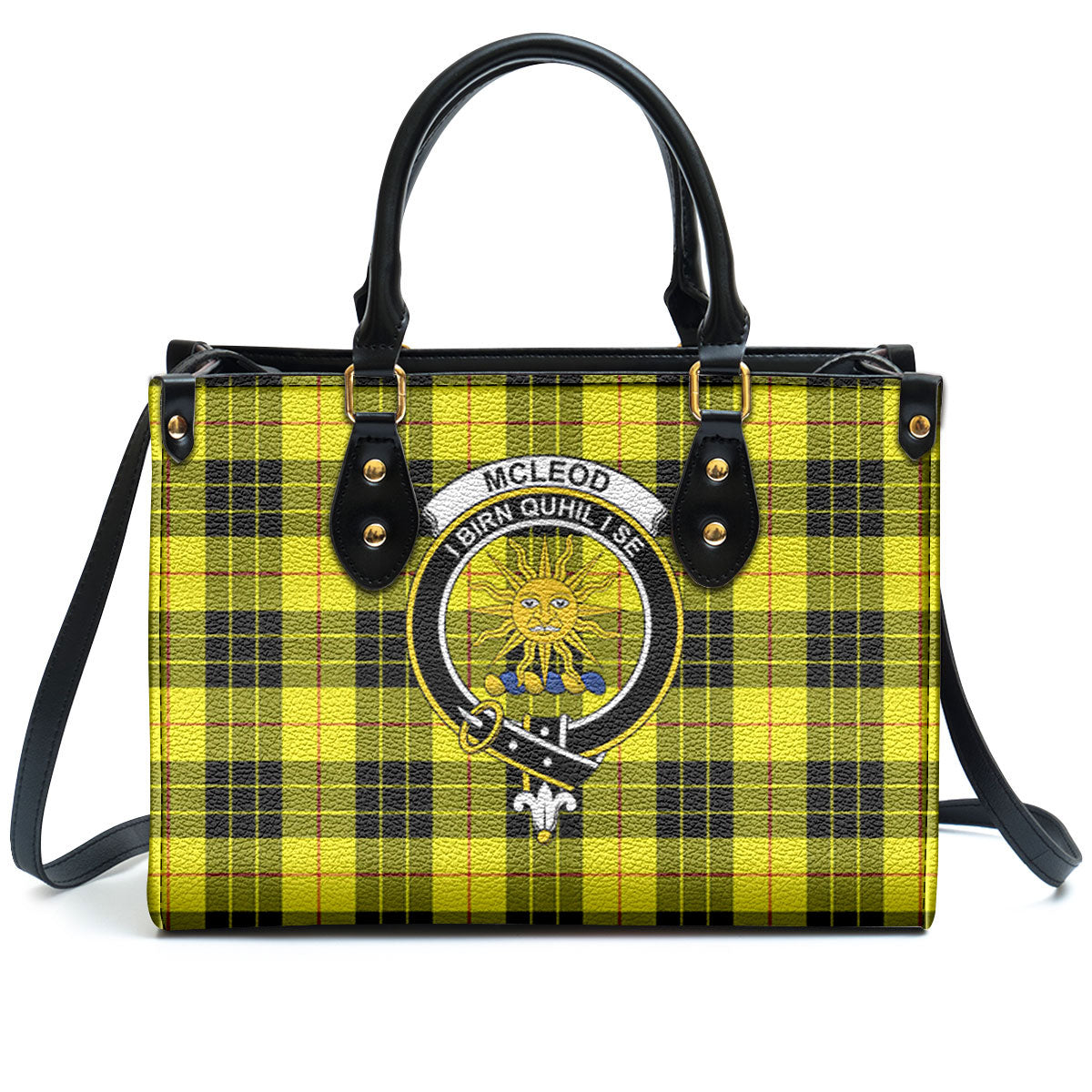 McLeod of Lewis Modern Tartan Crest Leather Handbag