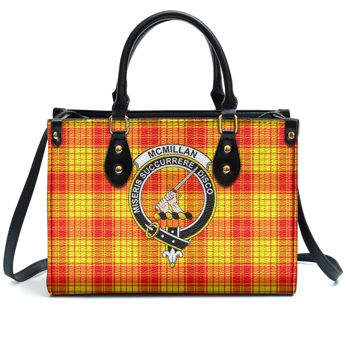 McMillan Clan Tartan Crest Leather Handbag