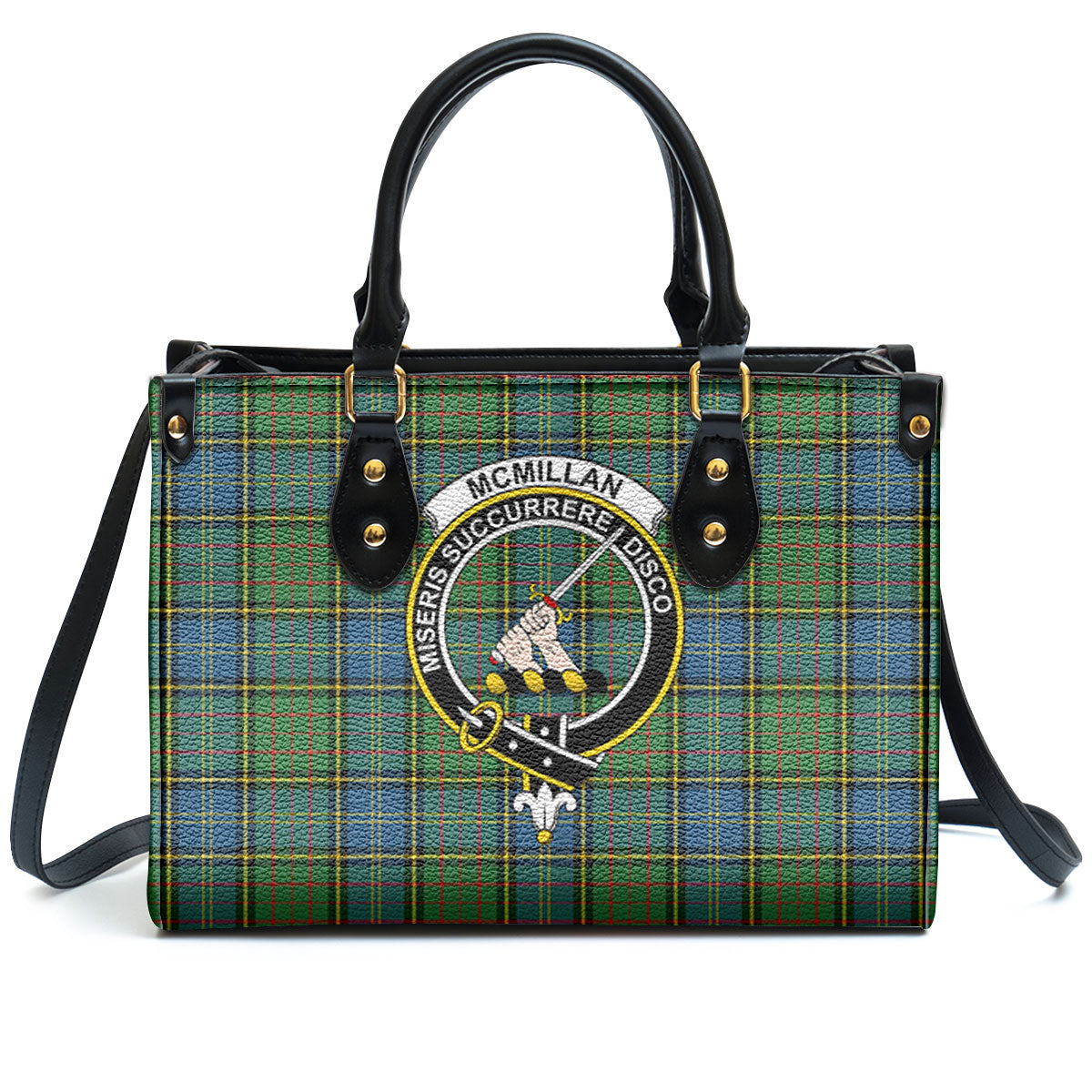 McMillan Hunting Ancient Tartan Crest Leather Handbag