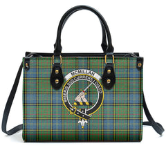 McMillan Hunting Ancient Tartan Crest Leather Handbag