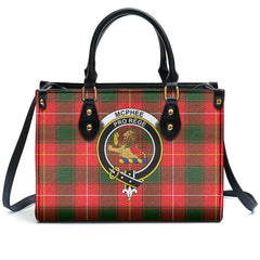 McPhee Tartan Crest Leather Handbag