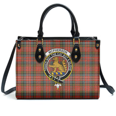 McPherson Weathered Tartan Crest Leather Handbag