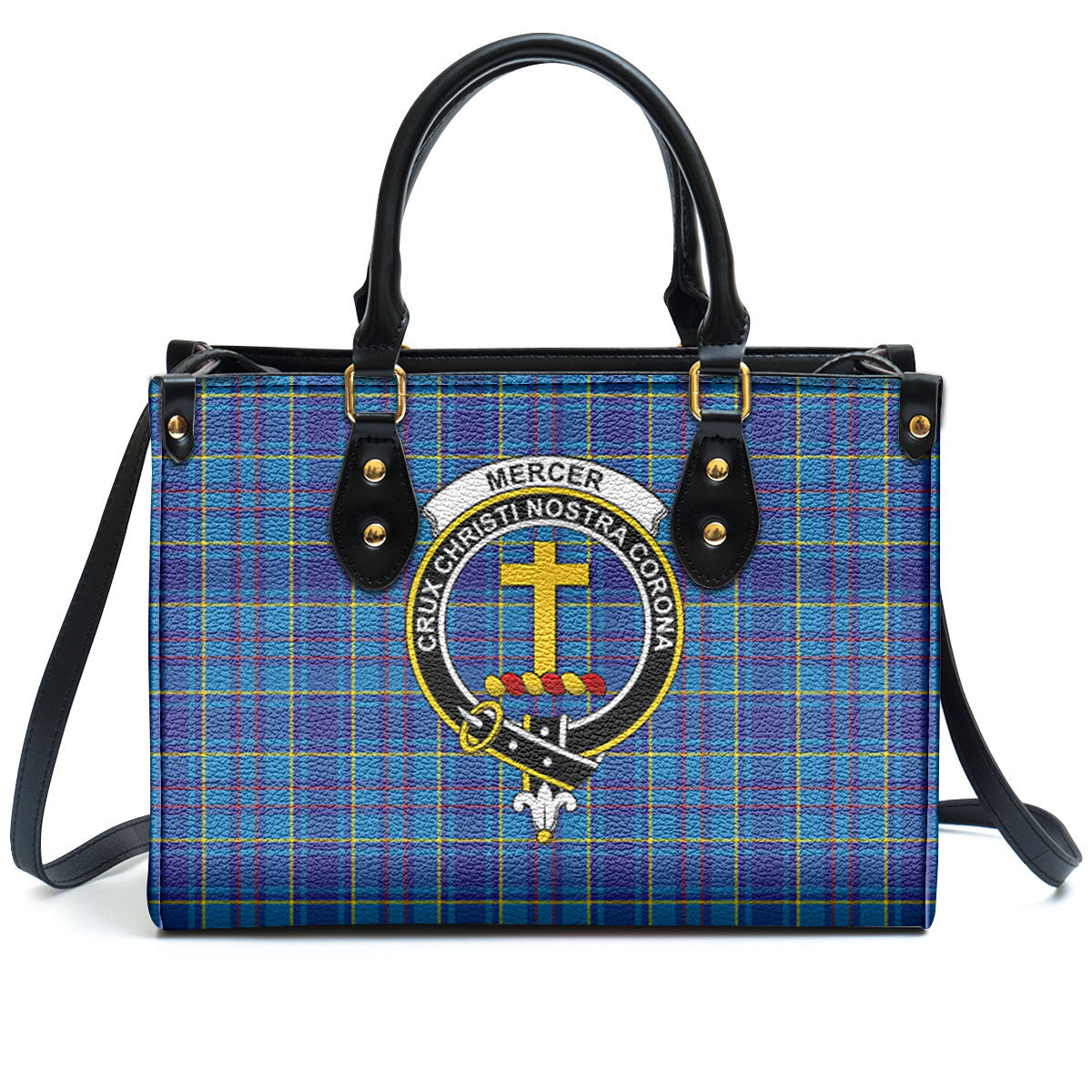 Mercer Modern Tartan Crest Leather Handbag