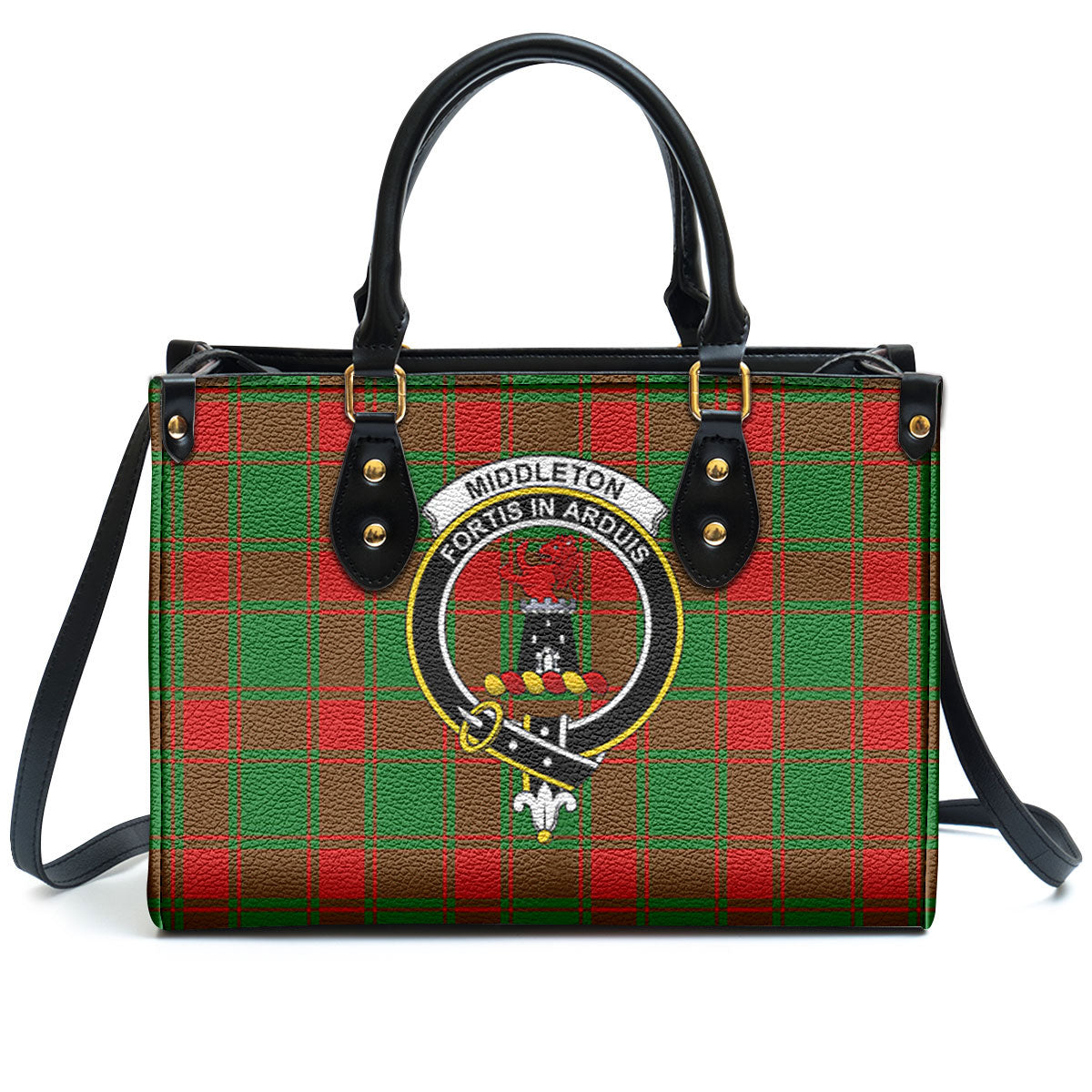 Middleton Modern Tartan Crest Leather Handbag