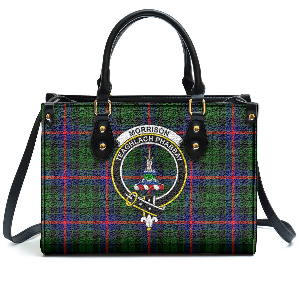 Morrison Modern Tartan Crest Leather Handbag