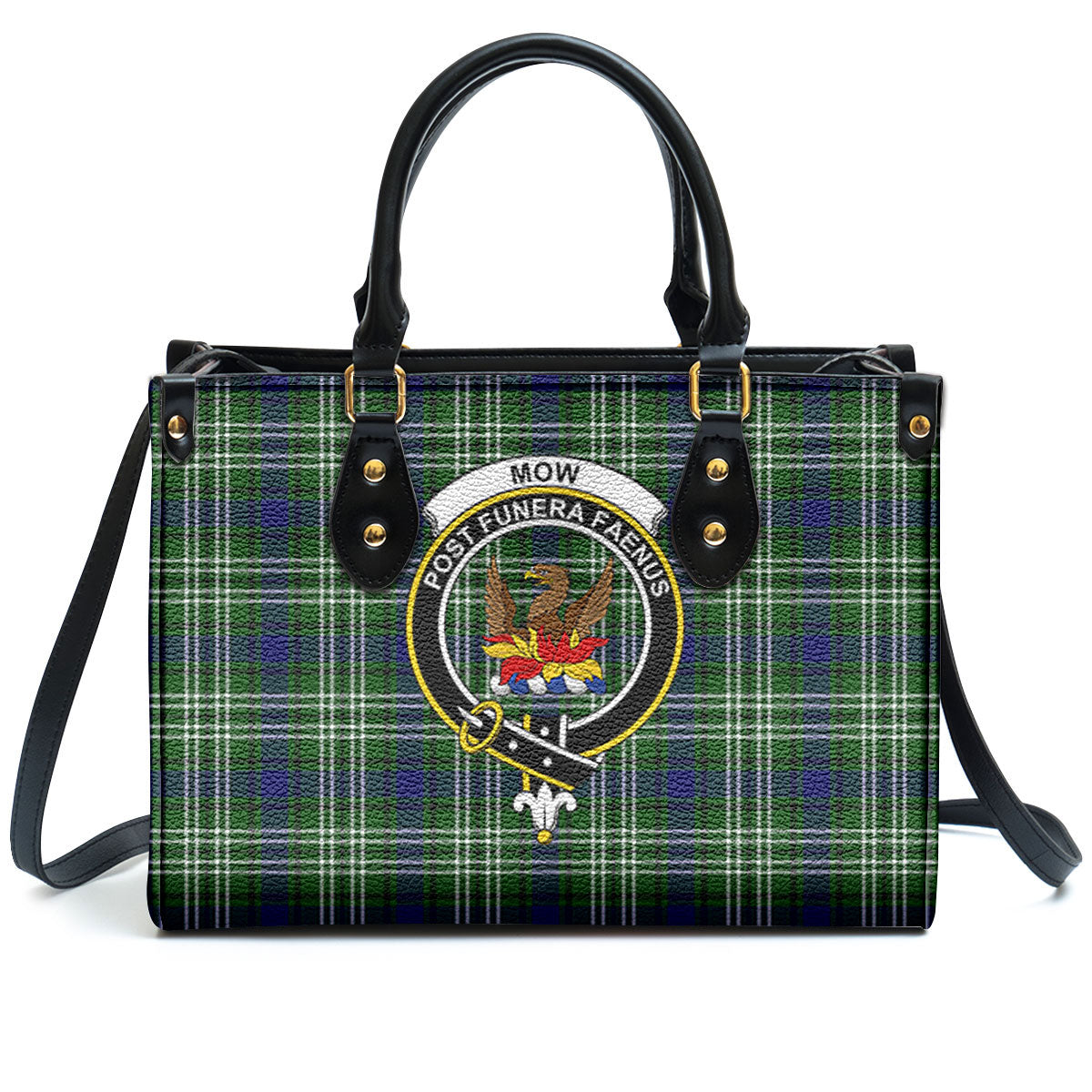 Mow Tartan Crest Leather Handbag