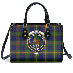 Muir Tartan Crest Leather Handbag