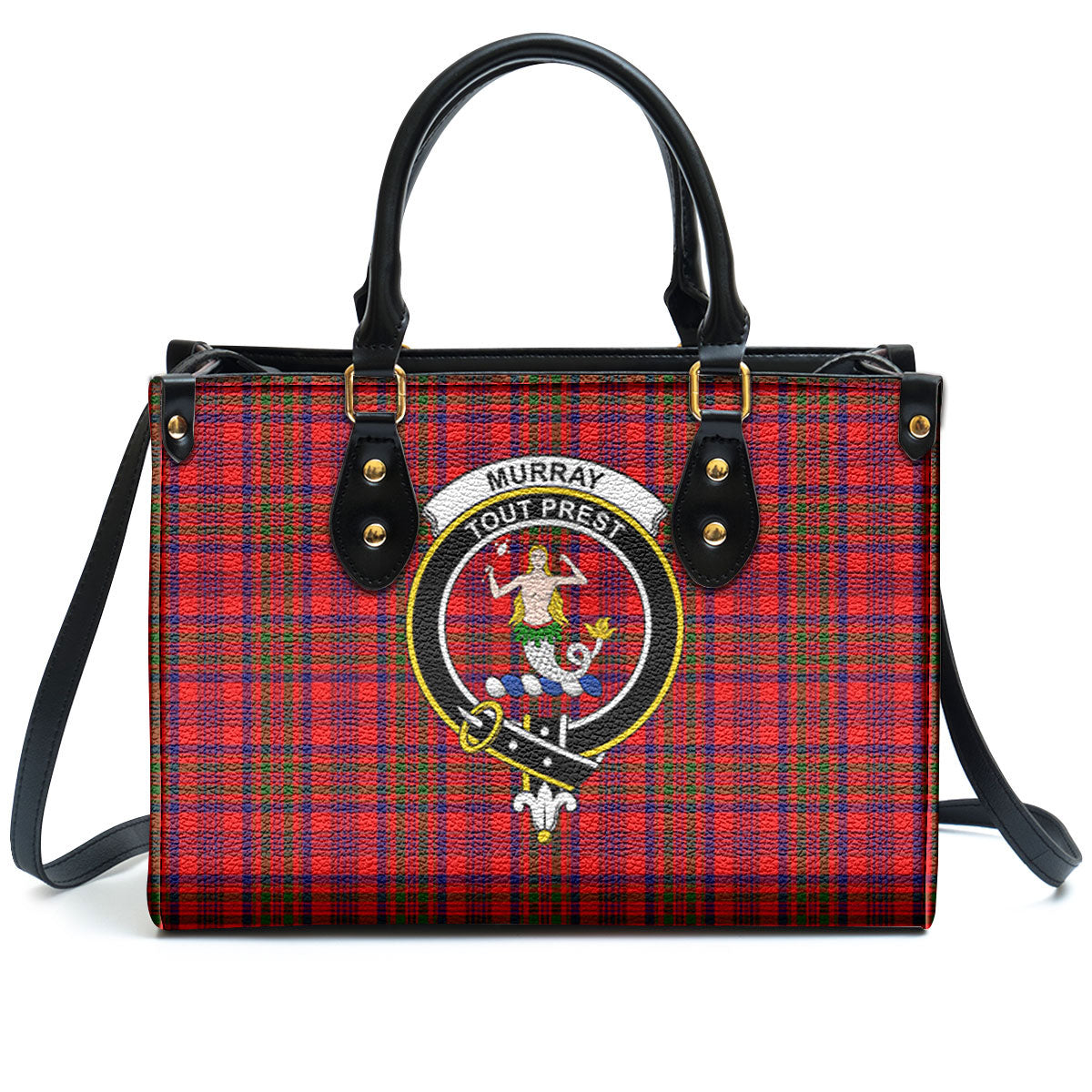 Murray (of Dysart) Tartan Crest Leather Handbag