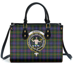 Murray of Atholl Modern Tartan Crest Leather Handbag