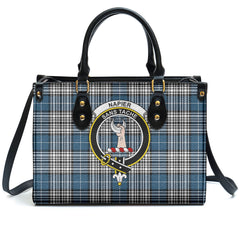 Napier Modern Tartan Crest Leather Handbag