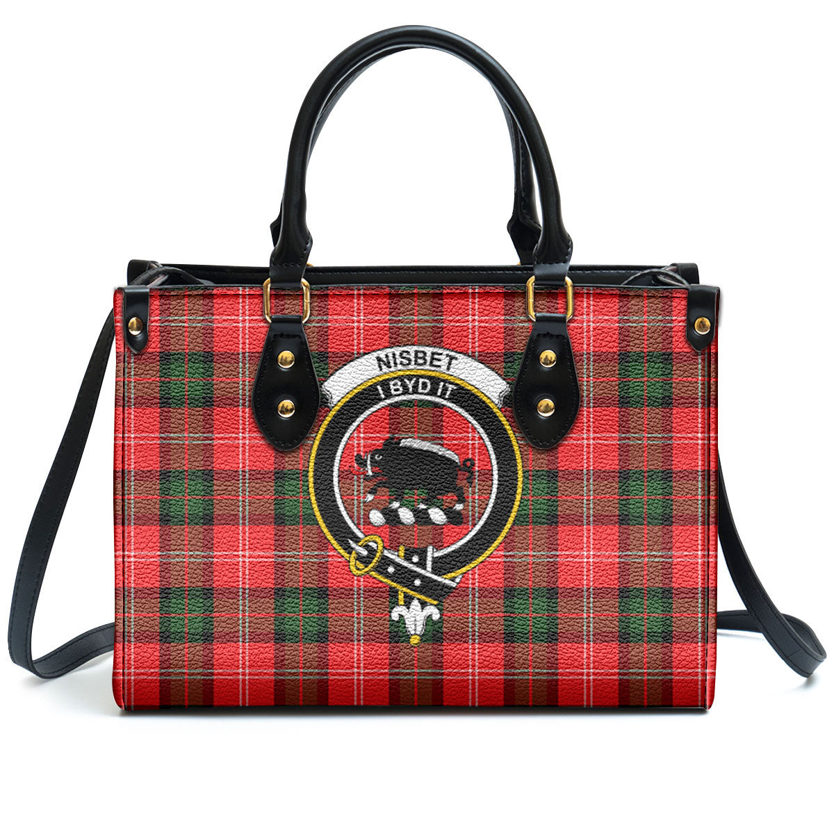 Nisbet Modern Tartan Crest Leather Handbag