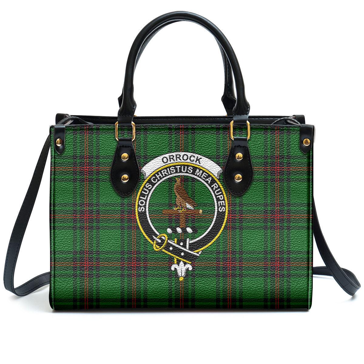 Orrock Tartan Crest Leather Handbag