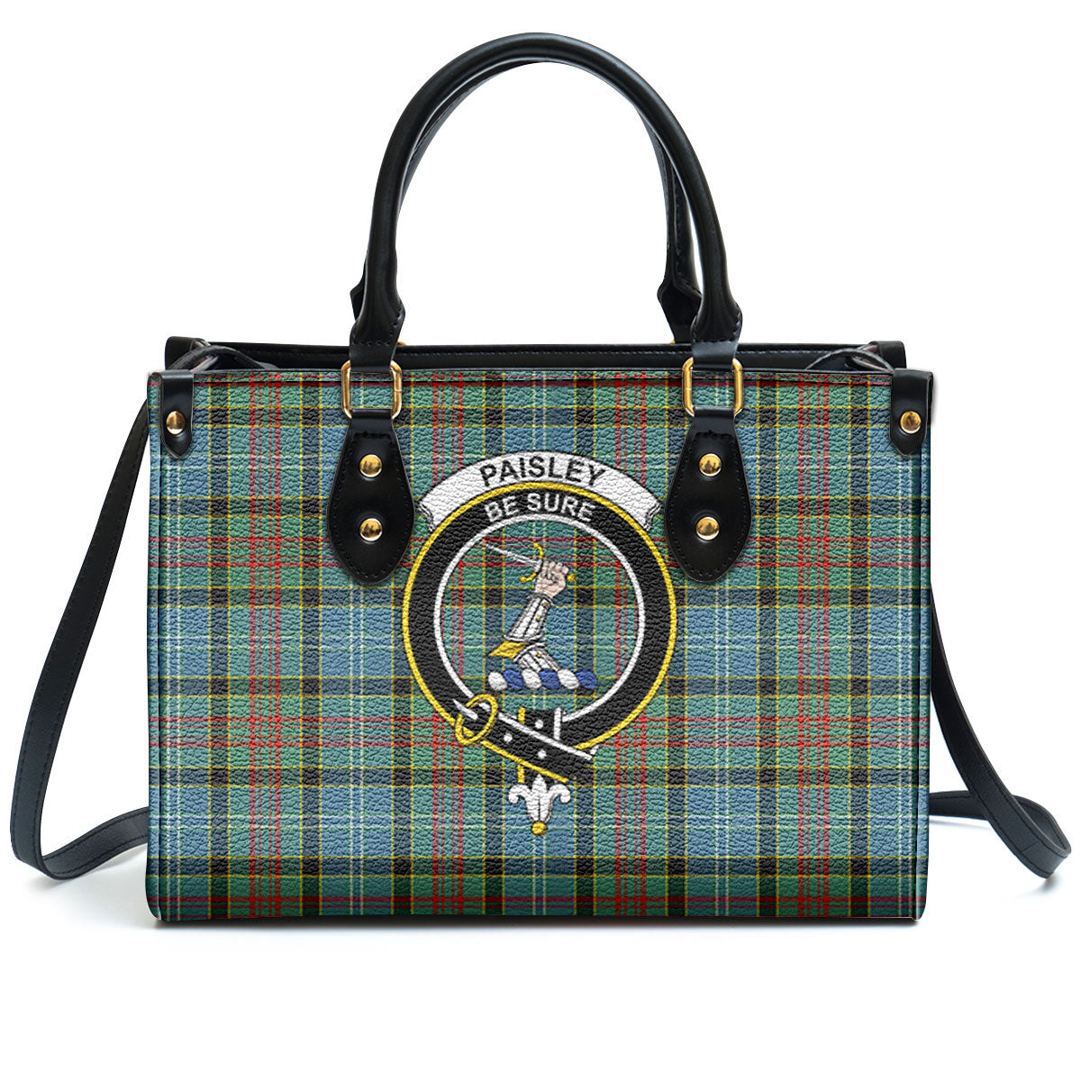 Paisley District Tartan Crest Leather Handbag