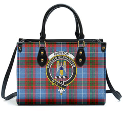 Preston Tartan Crest Leather Handbag