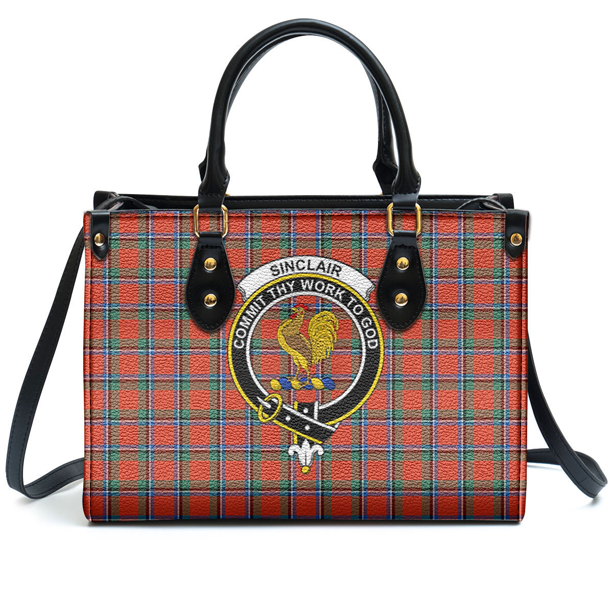 Sinclair Ancient Tartan Crest Leather Handbag