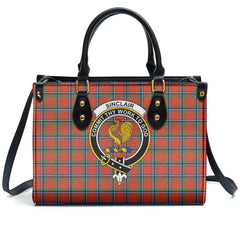 Sinclair Ancient Tartan Crest Leather Handbag