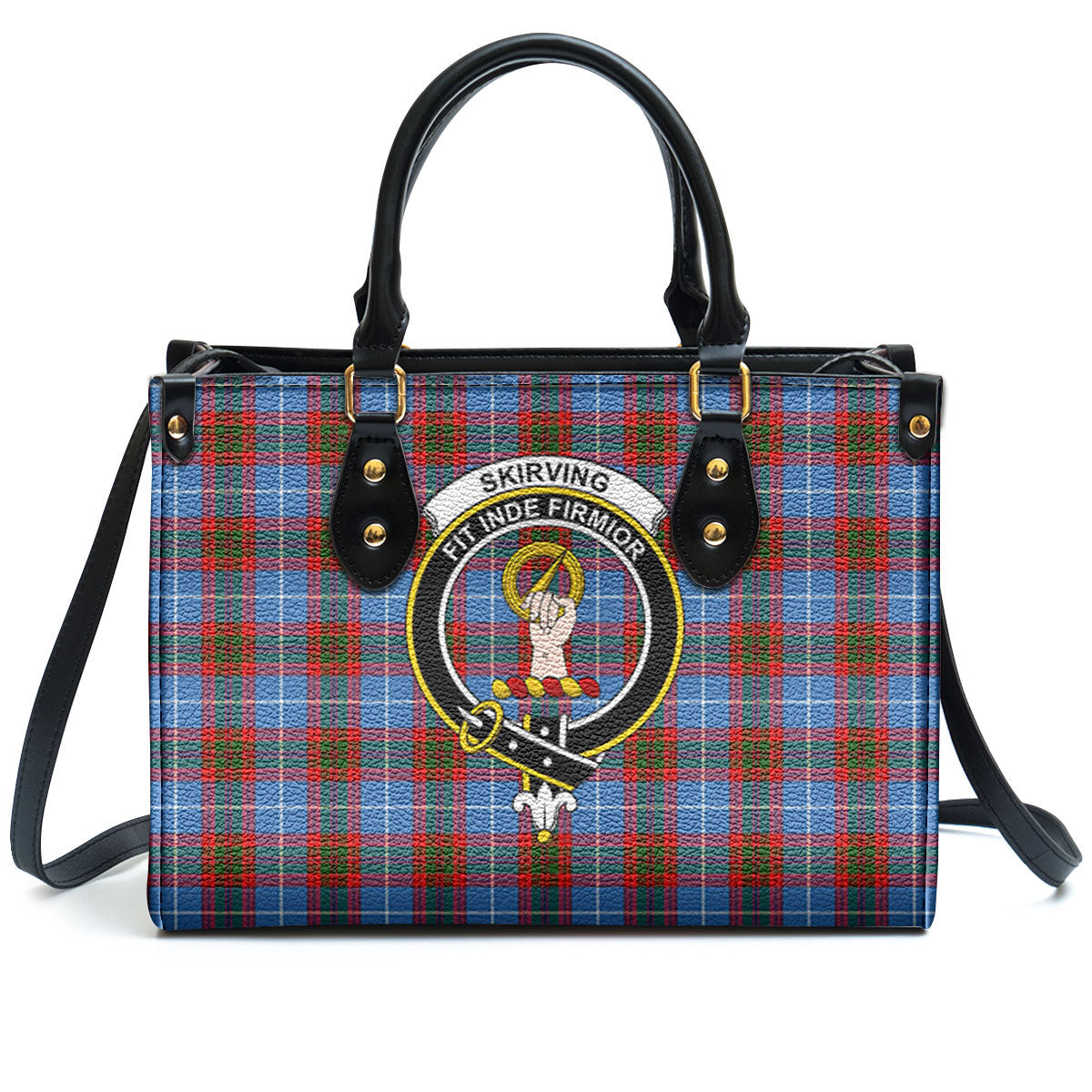 Skirving Tartan Crest Leather Handbag