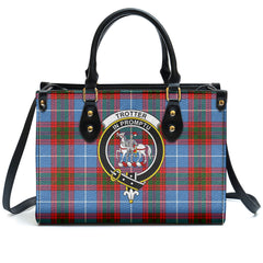 Trotter Tartan Crest Leather Handbag