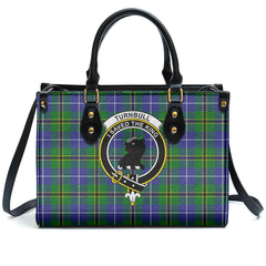 Turnbull Hunting Tartan Crest Leather Handbag