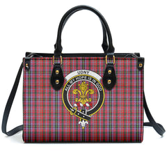 Udny Tartan Crest Leather Handbag