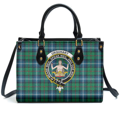 Urquhart Ancient Tartan Crest Leather Handbag