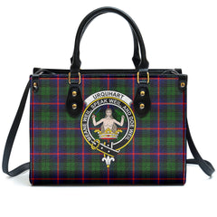 Urquhart Modern Tartan Crest Leather Handbag