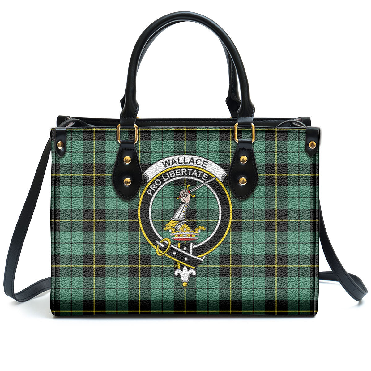 Wallace Hunting Ancient Tartan Crest Leather Handbag