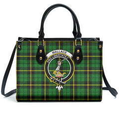 Wallace Hunting Modern Tartan Crest Leather Handbag