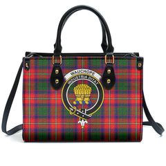 Wauchope (or Waugh) Tartan Crest Leather Handbag