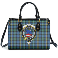 Weir Ancient Tartan Crest Leather Handbag