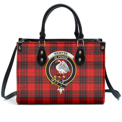 Wemyss Modern Tartan Crest Leather Handbag