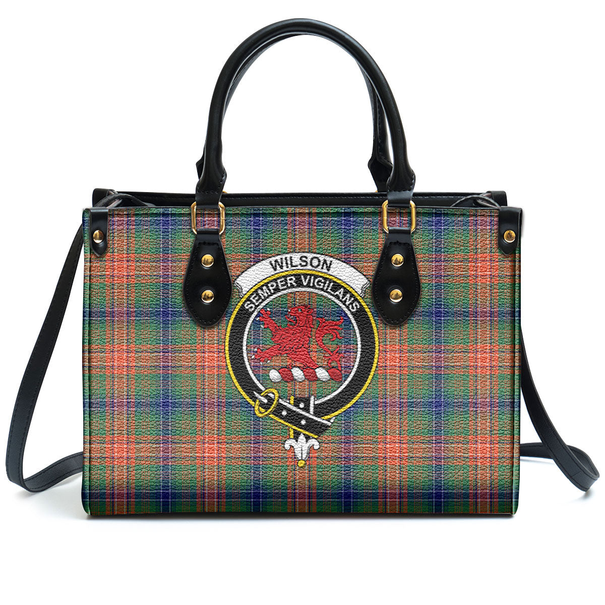 Wilson Ancient Tartan Crest Leather Handbag