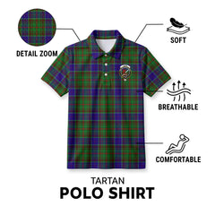 Adam Tartan Crest Birdseye Mesh Polo Shirt