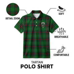 Anstruther Tartan Crest Birdseye Mesh Polo Shirt