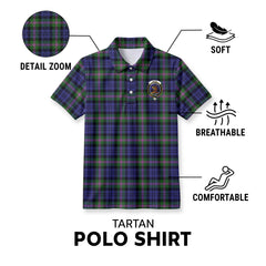 Baird Modern Tartan Crest Birdseye Mesh Polo Shirt