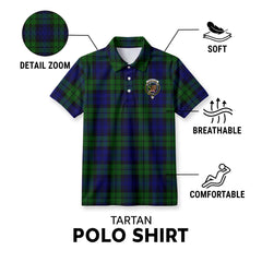 Bannatyne Tartan Crest Birdseye Mesh Polo Shirt