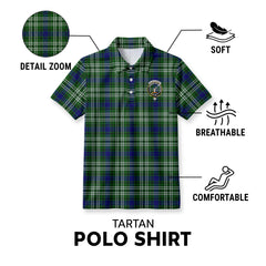 Blackadder Tartan Crest Birdseye Mesh Polo Shirt