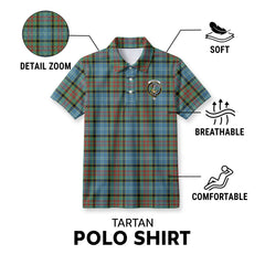 Caldwell Tartan Crest Birdseye Mesh Polo Shirt
