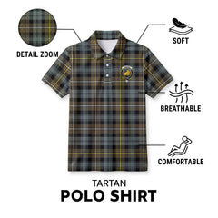 Campbell Argyll Weathered Tartan Crest Birdseye Mesh Polo Shirt