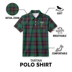 Chisholm Hunting Ancient Tartan Crest Birdseye Mesh Polo Shirt