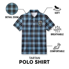 Clark Ancient Tartan Crest Birdseye Mesh Polo Shirt