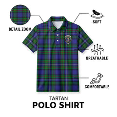 Donnachaidh Tartan Crest Birdseye Mesh Polo Shirt