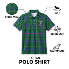 Duncanson Tartan Crest Birdseye Mesh Polo Shirt