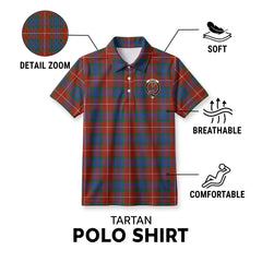 Fraser (of Lovat) Ancient Tartan Crest Birdseye Mesh Polo Shirt