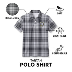 Glendinning Tartan Crest Birdseye Mesh Polo Shirt