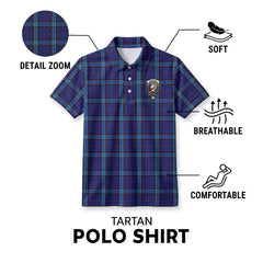 Kirkaldy Tartan Crest Birdseye Mesh Polo Shirt