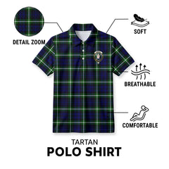 Lamont Modern Tartan Crest Birdseye Mesh Polo Shirt